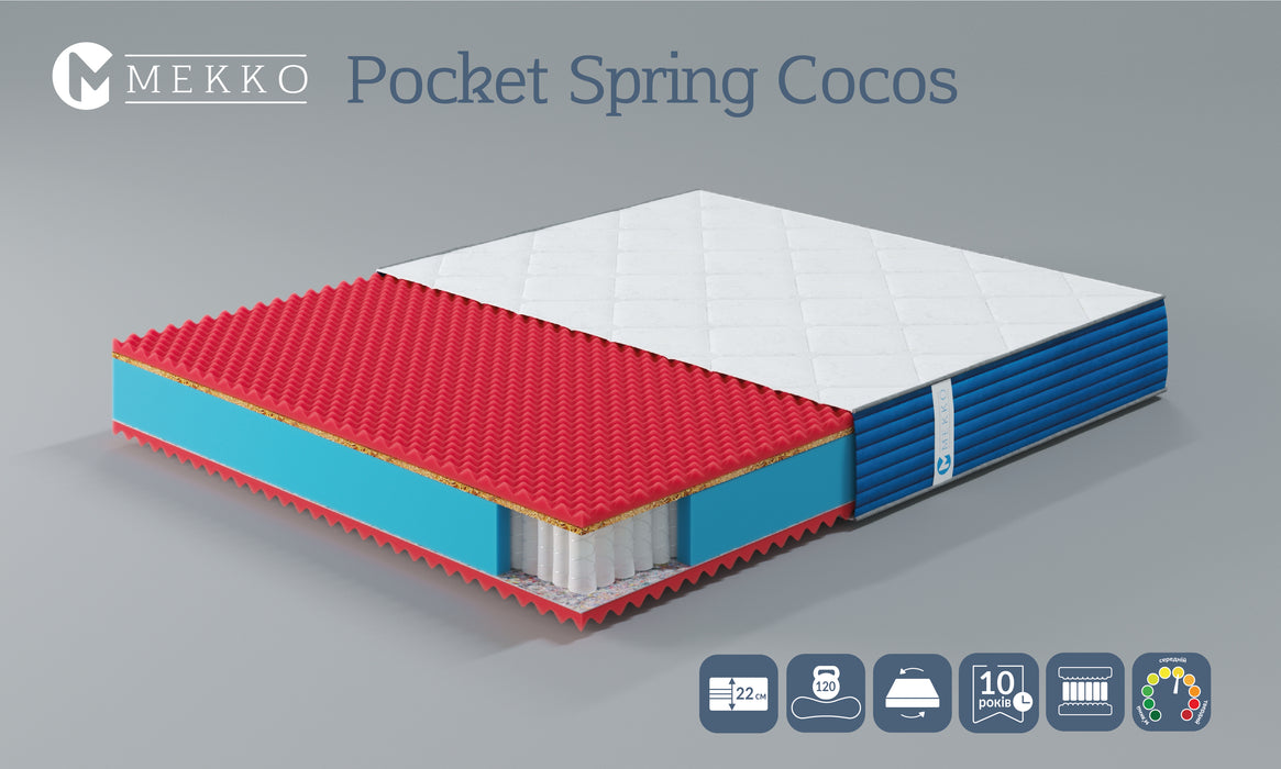 Ортопедичний матрац Pocket Spring Cocos (Покет Спрінг Кокос) ТМ Мекко