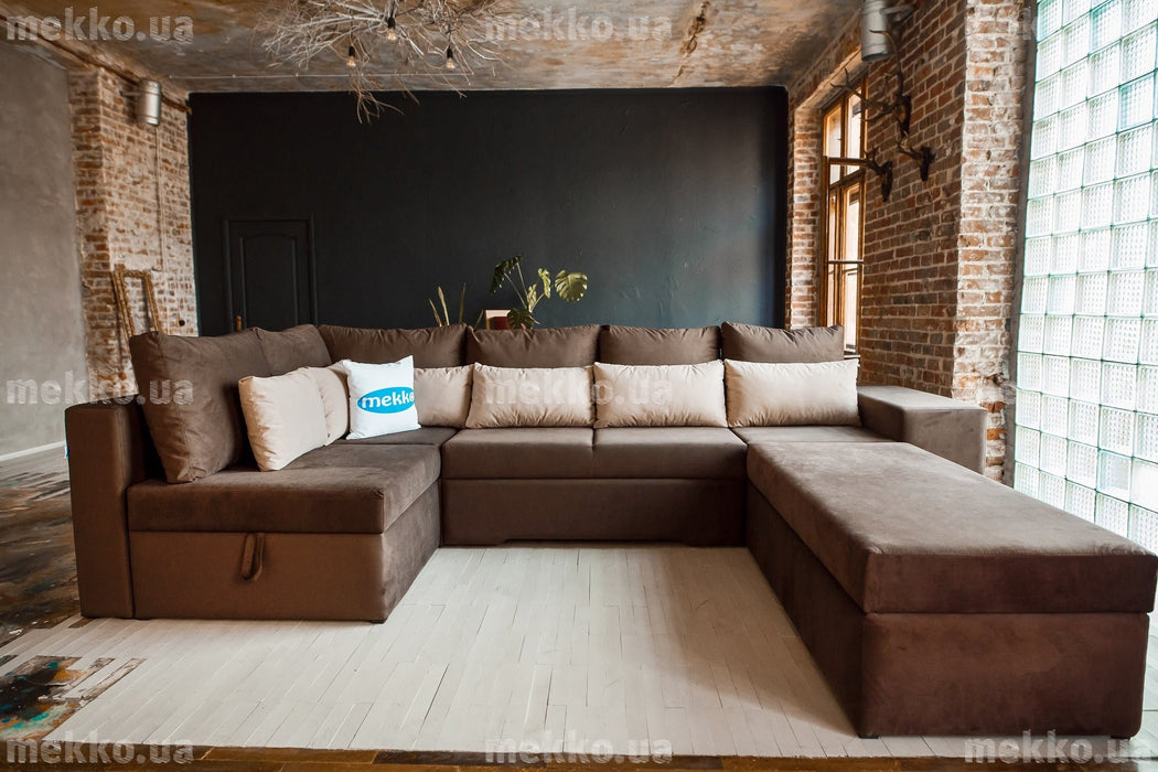 Ортопедичний кутовий диван mekko Chester II (Честер 2) (3400х1800) + пуф (1340х680)