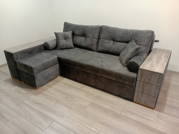 Кутовий диван Cube Shuttle NOVO. Тканина  Palladium 16 Grey.