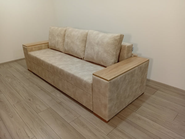 Диван Elite Comfort.Тканина  Bolzano Ivory, колір ДСП- Дуб Сонома. Дизайн подушок від дивана Lincoln.