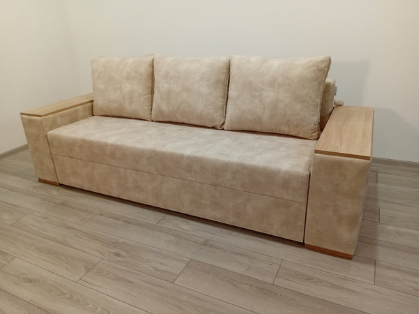 Диван Elite Comfort.Тканина  Bolzano Ivory, колір ДСП- Дуб Сонома. Дизайн подушок від дивана Lincoln.