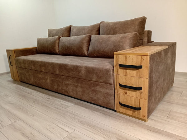 Диван President . Тканина Palladium 4. Колір ДСП Дуб Тахо