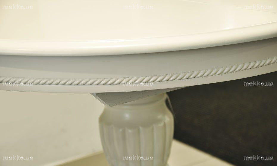 Стіл обідній розкладний Olivia Bianco OL-T4EX білий молочний (1060-1410х1060х750мм)